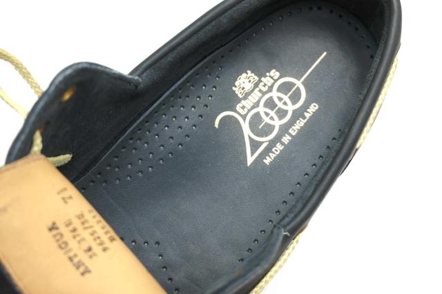○チャーチ Church's 2000 牛革 カーフ デッキシューズ ANTIGUA MARINE スリッポン Vibramソール メンズ 【中古】 中古