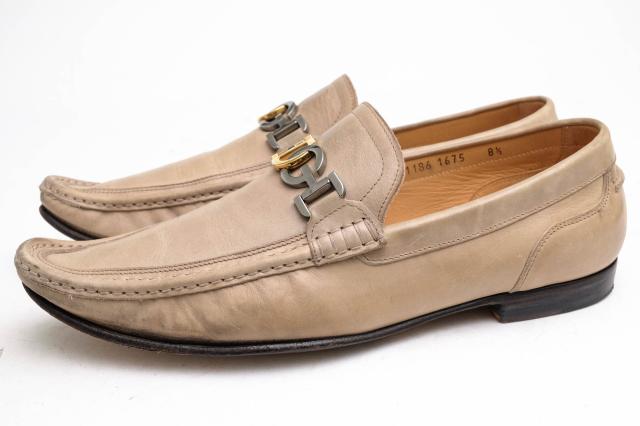 ○ドルガバ DOLCE＆GABBANA 牛革 ビットローファー CA1186 1675 TUBOLARE VITELLO DG金具 レザーソール メンズ 【中古】 中古の通販は 21,000円