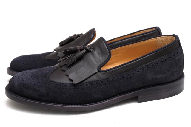 ○ディメッラ DI MELLA 牛革 タッセルローファー 2168 キルトタッセル  スリッポン ウイングチップ マッケイ製法 メンズ 【中古】 中古