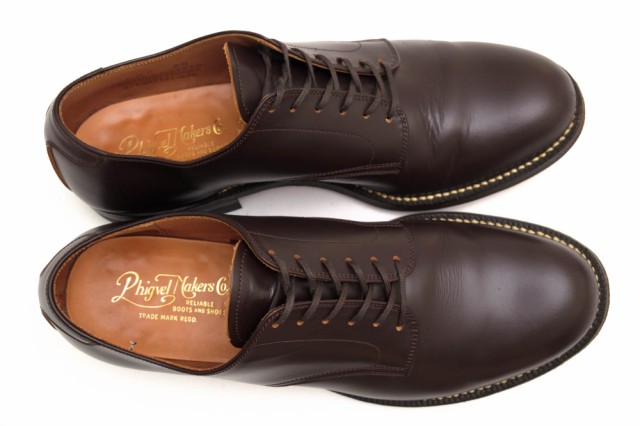 ○フィグベル PHIGVEL MAKERS＆Co. キップレザー 牛革 ビジネスシューズ PM-SHPP01 SERVICE SHOES  サービスシューズ プレーントゥ 中古｜au PAY マーケット