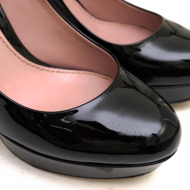 ○グッチ GUCCI 牛革 パンプス プレーントゥ レザーソール ハイヒール レディース 【中古】 中古_5