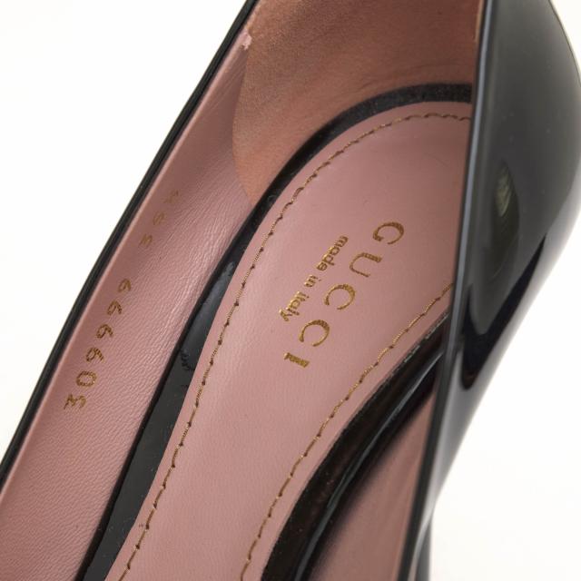 ○グッチ GUCCI 牛革 パンプス プレーントゥ レザーソール ハイヒール レディース 【中古】 中古_7