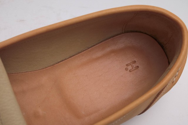 ○エンダースキーマ Hender Scheme ヌメ革 牛革 ナチュラル コインローファー Mf-rs-slo slouchy スリッポン  レザーソール メンズ 中古｜au PAY マーケット