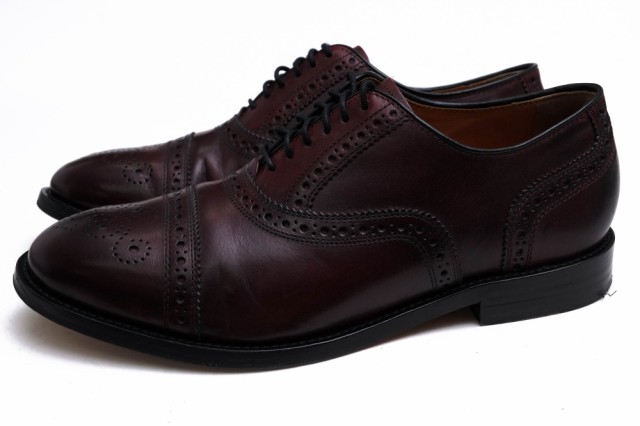 ○コールハーン COLE HAAN 牛革 ビジネスシューズ C29838 Kneeland Brogue Cap Toe Oxford ニーランド ブローグ オックスフォード 中古