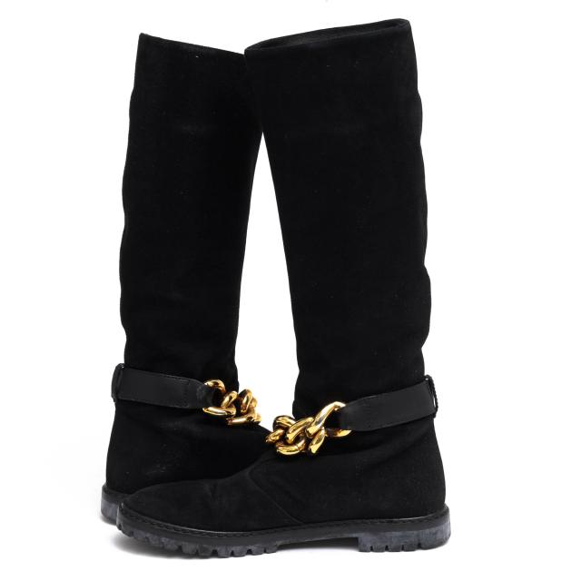 ○ジュゼッペザノッティ Giuseppe Zanotti 牛革 ロングブーツ チェーン金具 プレーントゥ レディース 【中古】 中古_2
