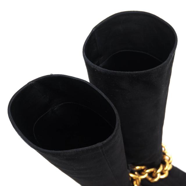 ○ジュゼッペザノッティ Giuseppe Zanotti 牛革 ロングブーツ チェーン金具 プレーントゥ レディース 【中古】 中古_5