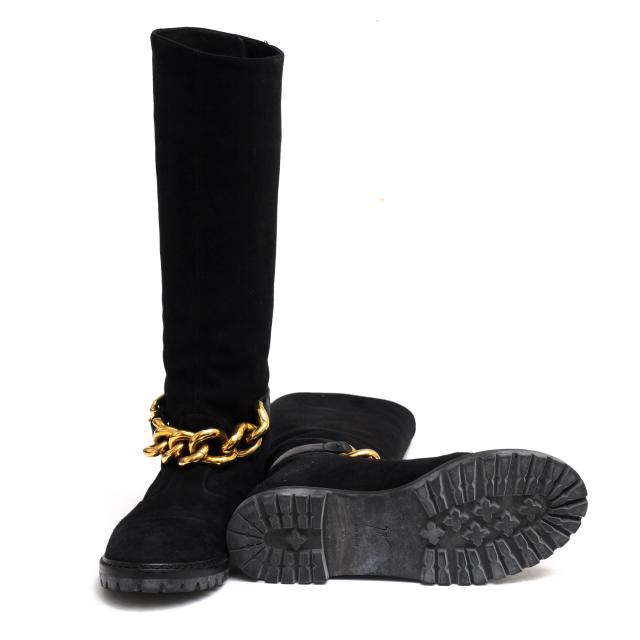 ○ジュゼッペザノッティ Giuseppe Zanotti 牛革 ロングブーツ チェーン金具 プレーントゥ レディース 【中古】 中古_6