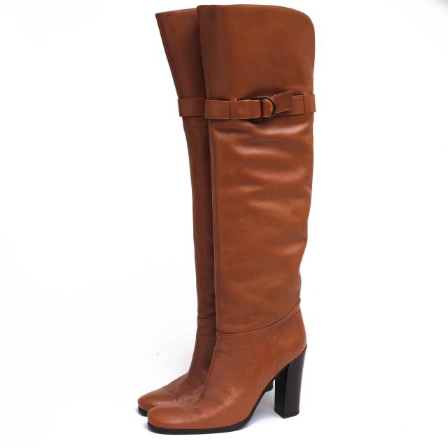 sergio rossi セルジオ・ロッシ　ブーティ　ブラウン　レザー　箱付き sergio rossi セルジオ・ロッシ ブーティ ブラウン レザー 箱