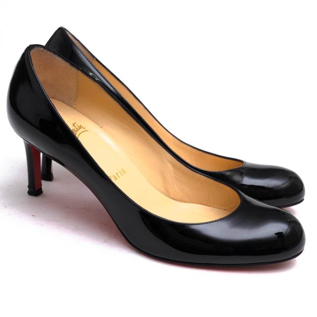 ○クリスチャン ルブタン Christian Louboutin 牛革 カーフ パンプス 3080363 SIMPLE PUMP 70 PATENT CALF プレーントゥ レディー  中古_1