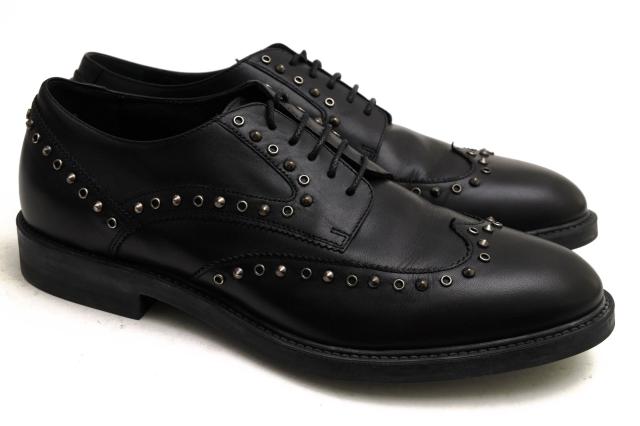 ○アルベルト ガルディアーニ ALBERTO GUARDIANI 牛革 カーフ ビジネスシューズ GU73053H ウイングチップ スタッズ メンズ 【中古 中古_1