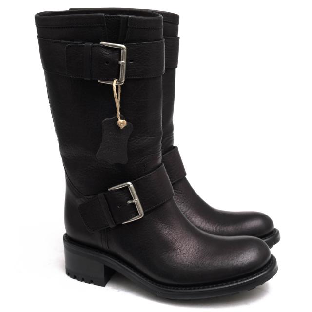 ○フリーランス FREE LANCE 牛革 カーフ ヨーロッパ製造 エンジニアブーツ BIKER 4 MID STRAP BRADO 24846 0516 バイカーブーツ グ 中古_1