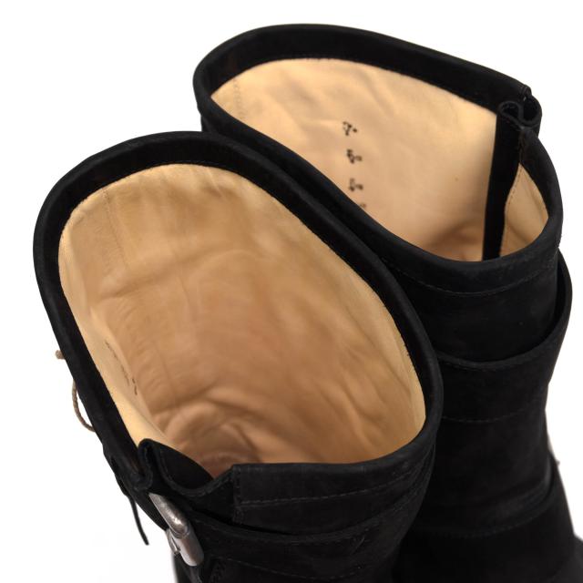 ○フリーランス FREE LANCE 牛革 ヨーロッパ製造 ヌバックレザー エンジニアブーツ BIKER 4 MID STRAP KATHY バイカーブーツ グッ 中古_5