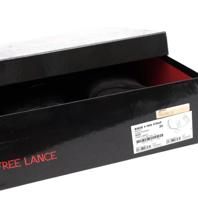 ○フリーランス FREE LANCE 牛革 ヨーロッパ製造 エンジニアブーツ BIKER 4 MID STRAP KATHY 8757 バイカーブーツ グッドイヤーウ 中古_6