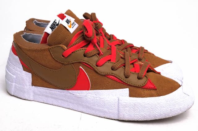 ○ナイキ NIKE sacai ローカットスニーカー DD1877-200 Blazer Low British Tan ブレーザー ロー メンズ 【中古】 中古_1
