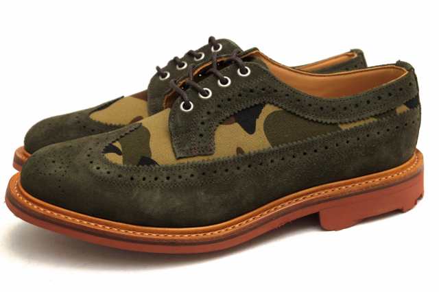 ○マークマクナイリー Mark McNairy A BATHING APE別注 CAMO WING TIP カジュアルシューズ 9130NSC  CAMO WING TIP ウイングチップ 中古｜au PAY マーケット