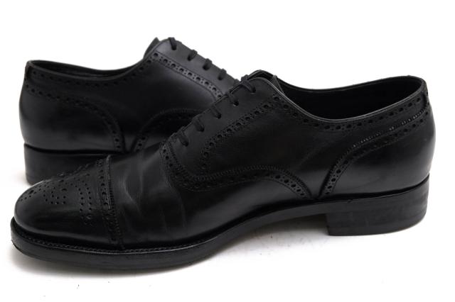 ○ユナイテッドアローズ UNITED ARROWS 牛皮 子ウシ 商行為シューズ UA019 UDBS LTHR SEMI/B セミブローグ キャップトゥ メンズ  中古