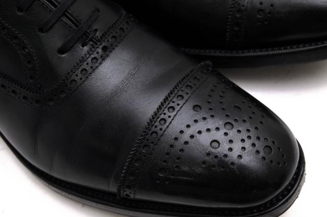 ○ユナイテッドアローズ UNITED ARROWS 牛皮 子ウシ 商行為シューズ UA019 UDBS LTHR SEMI/B セミブローグ キャップトゥ メンズ  中古