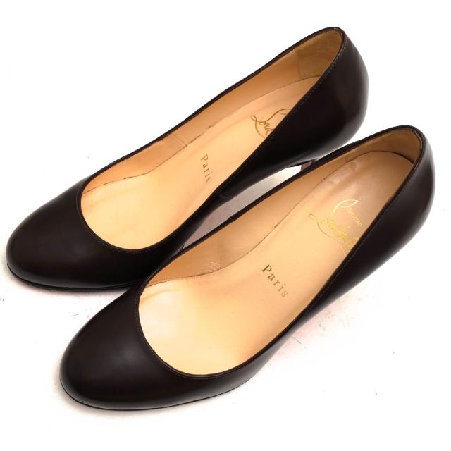 ○クリスチャン ルブタン Christian Louboutin カーフ 牛革 パンプス RON RON 85 APOLLO ラウンドトゥ ハイヒール レディース 【中 中古_4