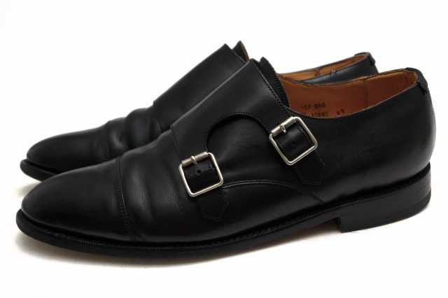 ○ユニオンワークス UNION WORKS 牛革 カーフ ビジネスシューズ 157-066 Monk Shoe ダブルモンクストラップ グッドイヤーウェルト 中古