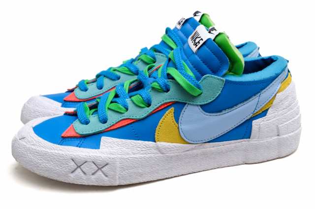 ○ナイキ NIKE sacai KAWS サカイ カウズ ローカットスニーカー DM7901-400 Blazer Low Neptune Blue ブレーザー ロー メンズ 【中 中古