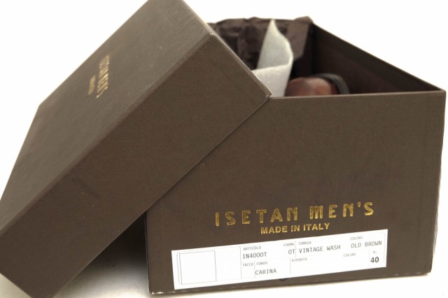 ○伊勢丹メンズ ISETAN MEN'S 牛革 アニリンカーフ ビジネスシューズ IN-4000T ストレートチップ マッケイ製法 メンズ 【中古】 中古