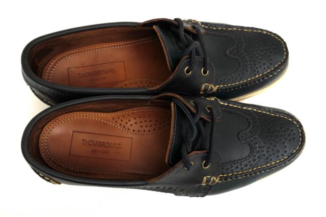 ○トム ブラウン Thom Browne 2013SS 牛革 デッキシューズ WINGTIP