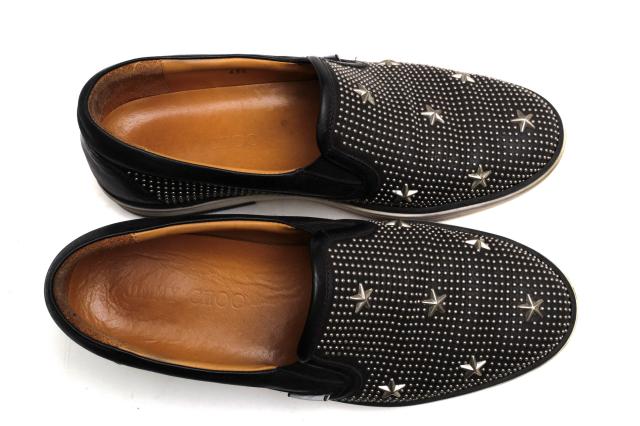 ○ジミーチュウ Jimmy Choo 牛革 カーフ ローカットスニーカー 141 GROVE グローブ スタースタッズ スリッポン メンズ 【中古】 中古