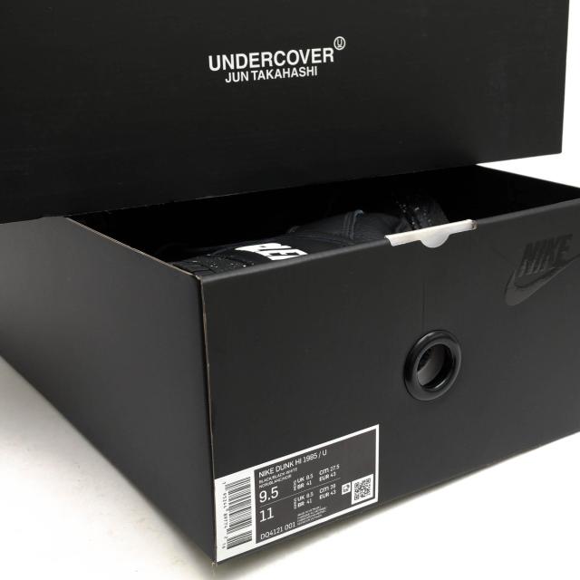 ○ナイキ NIKE UNDERCOVER アンダーカバー別注 Black 天然皮革 牛革 ハイカットスニーカー DQ4121-001 DUNK HIGH 1985 ダンク ハイ 中古_7