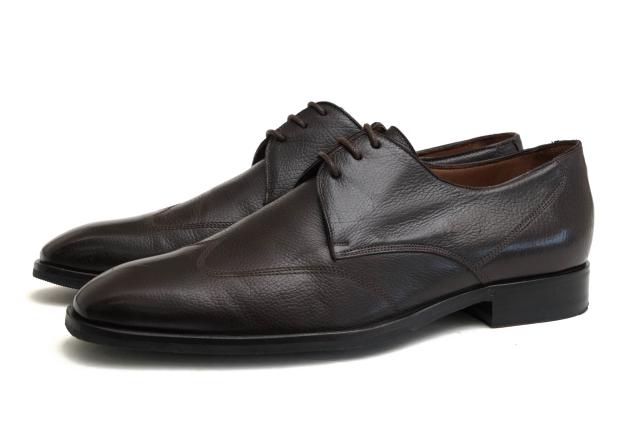 ○アルマーニ GIORGIO ARMANI 牛革 カーフ ビジネスシューズ XGU594 XP912 ウイングチップ シボ革 シュリンクレザー メンズ 【中古 中古