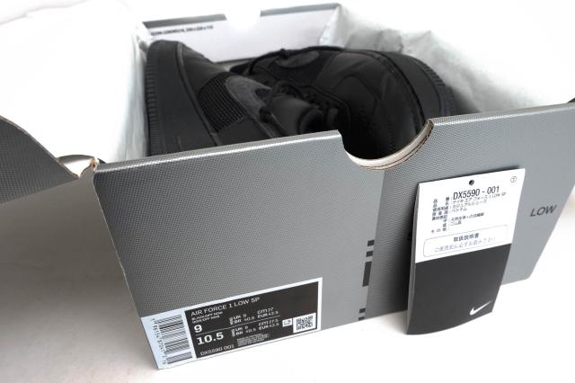 ○ナイキ NIKE Slam Jam スラムジャム ローカットスニーカー DX5590-001 Air Force 1 Low "Black and Off Noir" エアフォース1 ロ 中古