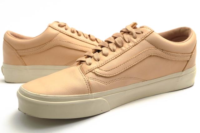 ○ヴァンズ VANS USA企画 ベジタブルタンニン鞣し牛革 ローカットスニーカー VN0A32GJLUI Old Skool DX Veggie Tan オールドスクー 中古