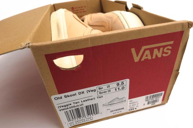 ○ヴァンズ VANS USA企画 ベジタブルタンニン鞣し牛革 ローカットスニーカー VN0A32GJLUI Old Skool DX Veggie Tan オールドスクー 中古