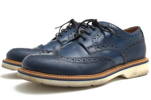 ○アルマーニ GIORGIO ARMANI 牛革 ビジネスシューズ X2C109 フルブローグ ウイングチップ メンズ 【中古】 中古の通販は