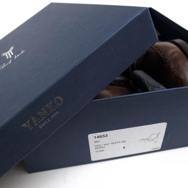 ○ヤンコ YANKO 牛革 カーフ レースアップブーツ 14653 アンティーク