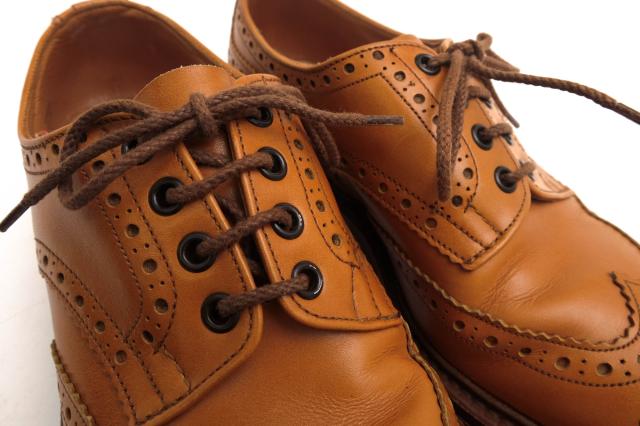 ○トリッカーズ Tricker's 牛革 カーフ ビジネスシューズ M5095 Bourton バートン メダリオン ウイングチップ 定番 グッドイヤーウ 中古_5