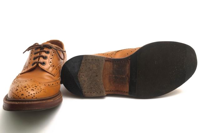 ○トリッカーズ Tricker's 牛革 カーフ ビジネスシューズ M5095 Bourton バートン メダリオン ウイングチップ 定番 グッドイヤーウ 中古_6
