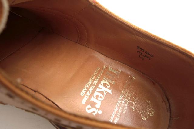 ○トリッカーズ Tricker's 牛革 カーフ ビジネスシューズ M5095 Bourton バートン メダリオン ウイングチップ 定番 グッドイヤーウ 中古_7