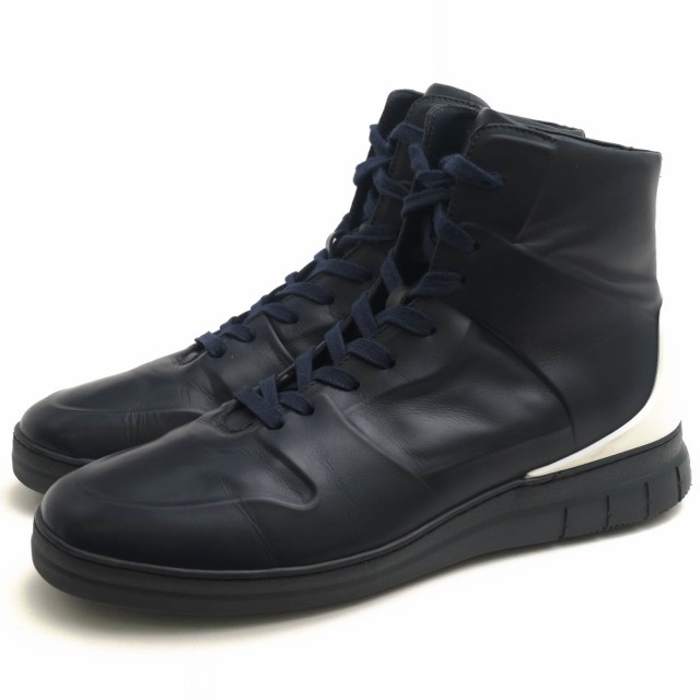 ○ダンヒル Dunhill 牛革 カーフ ハイカットスニーカー DU18F1304A4001 Spoiler Hi-Top Sneaker スポイラー Vibramソール メンズ 中古