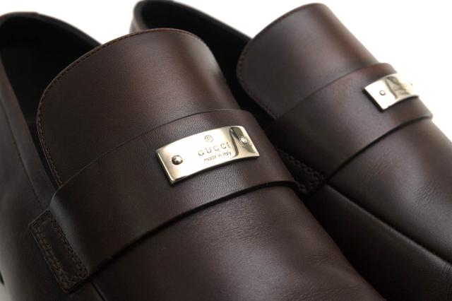 ○グッチ GUCCI 牛革 カーフ コインローファー 253304 GUCCIロゴプレート金具 スリッポン メンズ 【中古】 中古_5