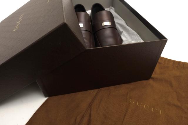 ○グッチ GUCCI 牛革 カーフ コインローファー 253304 GUCCIロゴプレート金具 スリッポン メンズ 【中古】 中古_8