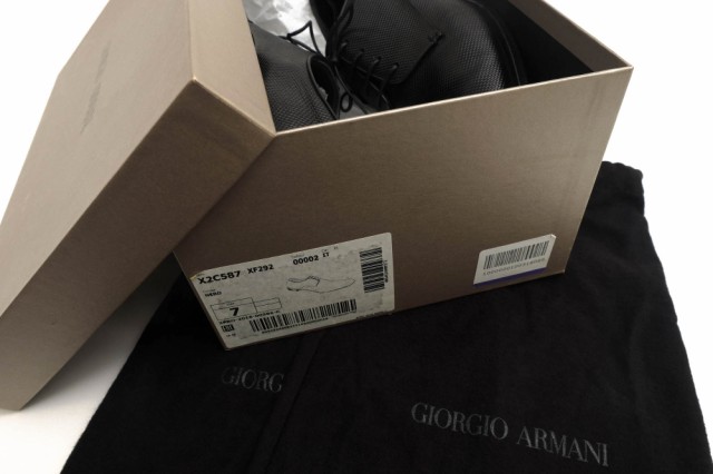 ○アルマーニ GIORGIO ARMANI サフィアーノ 牛革 ビジネスシューズ X2C587 XF292 プレーントゥ メンズ 【中古】 中古