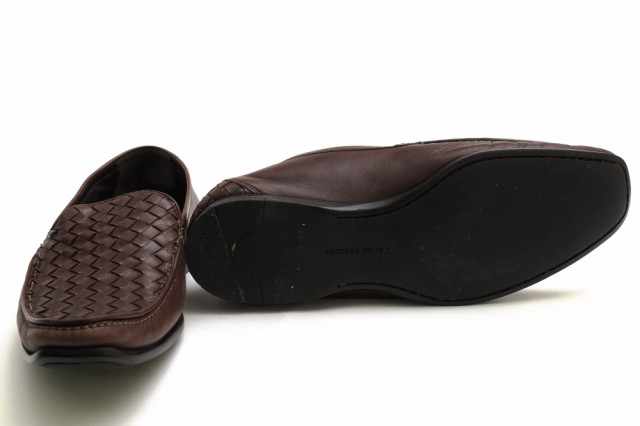 ○ボッテガヴェネタ BOTTEGA VENETA カーフ 牛革 ヴァンプローファー 145594 ラバーソール メッシュ・イントレチャート スリッポン 中古の通販は