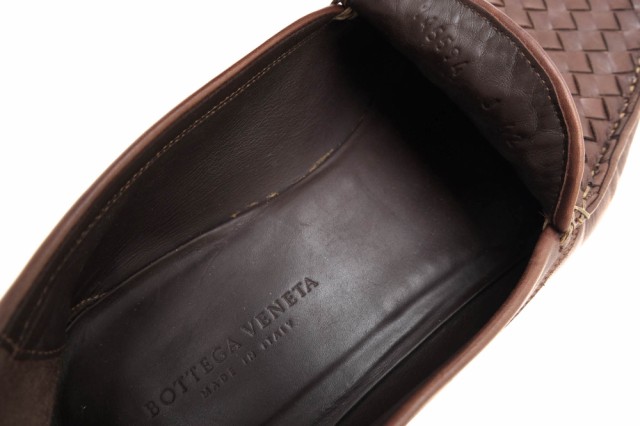 ○ボッテガヴェネタ BOTTEGA VENETA カーフ 牛革 ヴァンプローファー 145594 ラバーソール メッシュ・イントレチャート スリッポン 中古の通販は