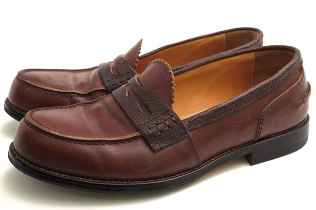 ○パドローネ PADRONE 牛革 ローファー PU8587-2303-13A CLYDE3 クライド3 スリッポン シボ革 シュリンクレザー マッケイ製  中古