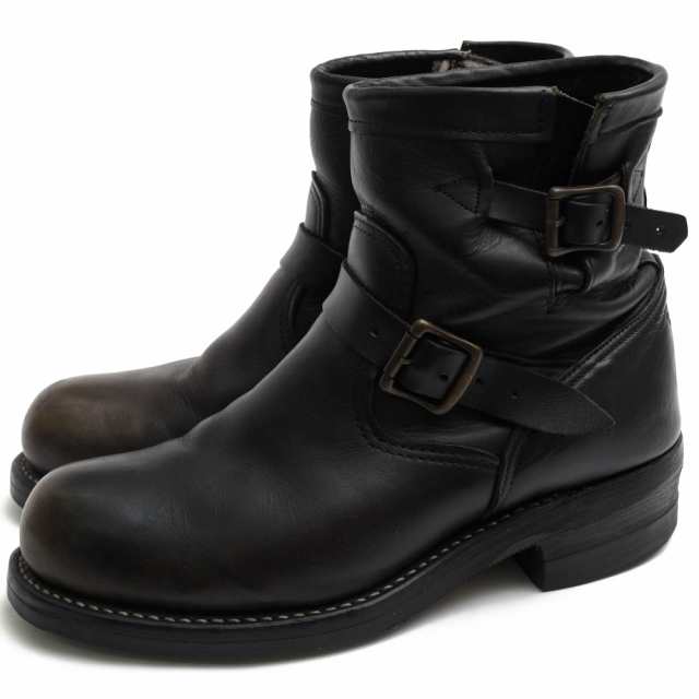 ○チペワ CHIPPEWA 5-5.5ozヘビーデューティースプリットレザー 牛革 エンジニアブーツ 27872 7”BLACK STL MOTORCYCLE ショート丈 中古