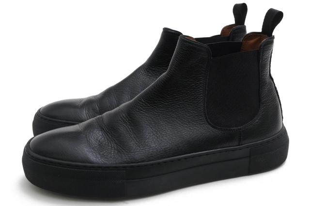 ○ユナイテッドアローズ UNITED ARROWS 牛革 サイドゴアブーツ 1331-343-8107 スニーカーソール シボ革 シュリンクレザー メンズ   中古の通販は