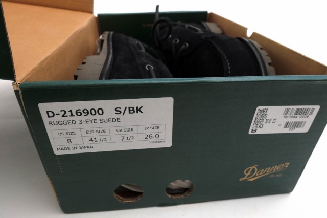 ○ダナー Danner 牛革 デッキシューズ D-216900 RUGGED 3EYE CS ラギッド 3アイ シーエス モカシン Vibramソール メンズ 【中古】 中古