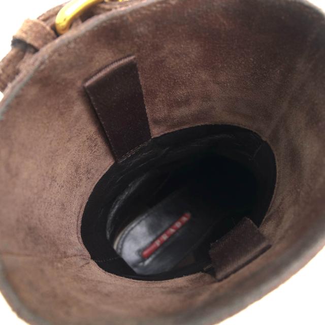 ○プラダ PRADA 牛革 エンジニアブーツ 3U5360 SCAMOSCIATO OLD EBANO ショートエンジニア プレーントゥ レディース 【中古】 中古_7