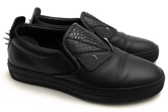 ○フェンディ FENDI BAG BUGS 牛革 カーフ ローカットスニーカー 7E1070 M.SNEAKER CALF LEATHER バッグバグズ モンスター スリッ  中古_1