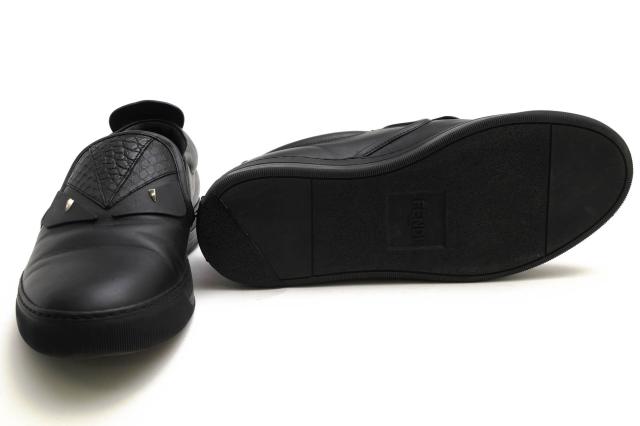 ○フェンディ FENDI BAG BUGS 牛革 カーフ ローカットスニーカー 7E1070 M.SNEAKER CALF LEATHER バッグバグズ モンスター スリッ  中古_6